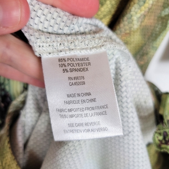 Samuel Dong Y2k Green Pink Roses Animal Print Pleated Fanned Fitted Midi Dress - Picture 9 of 10